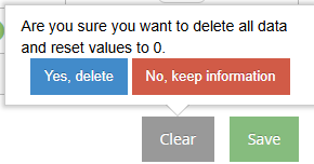 Clear confirmation popup