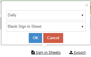 Sign-in Sheet options