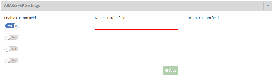 Slider 1 enabled, text field required