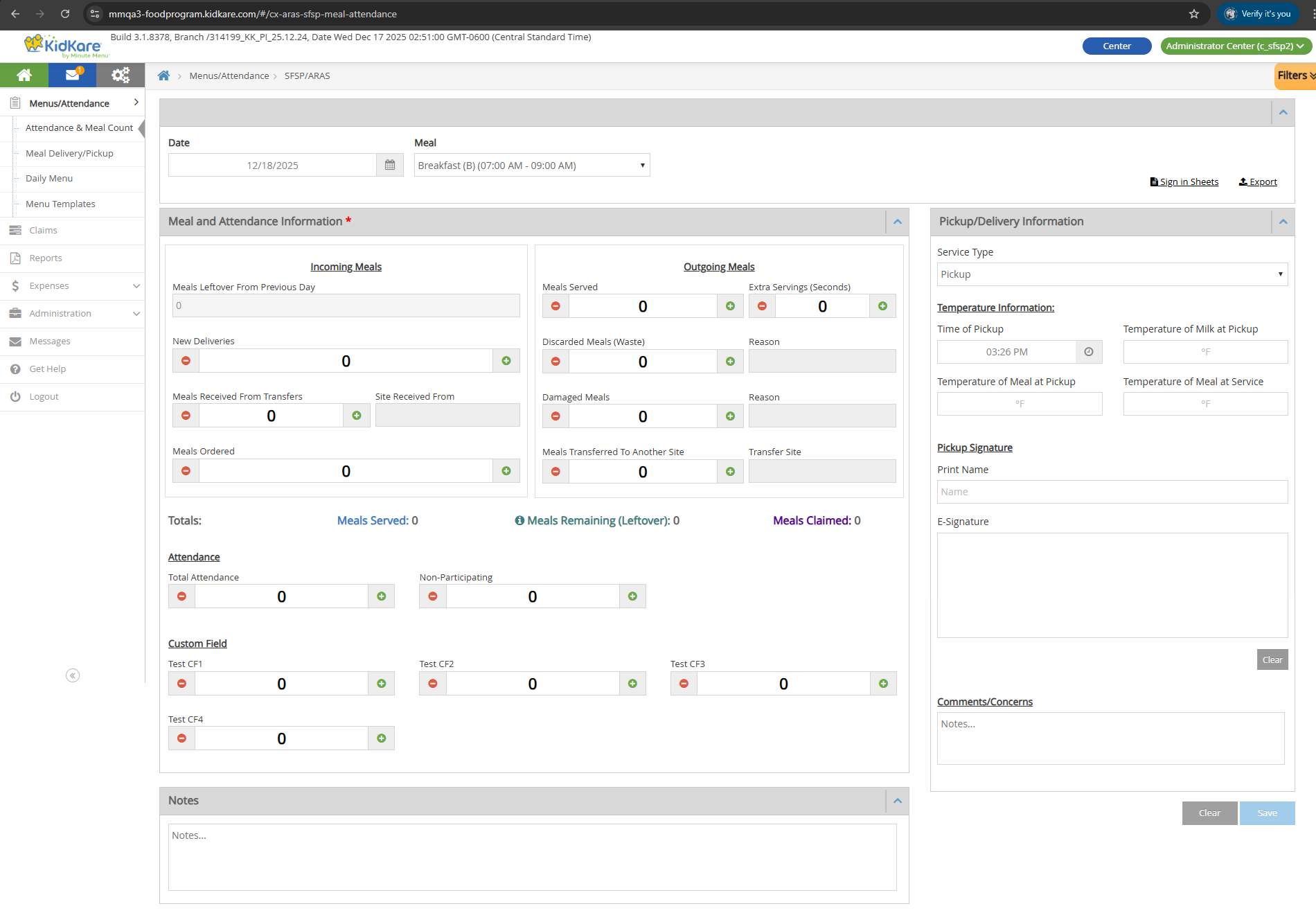 Non-LA layout with Food Transfer ON