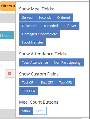 LA Food Transfer fields detail
