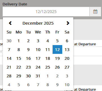 Delivery date picker