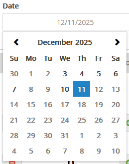 A&MC calendar — disabled days example