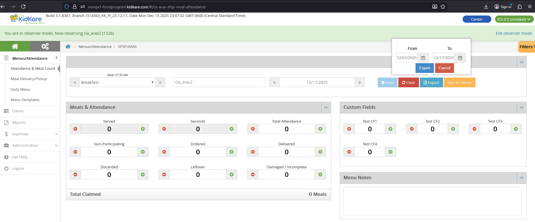 LA A&MC export location